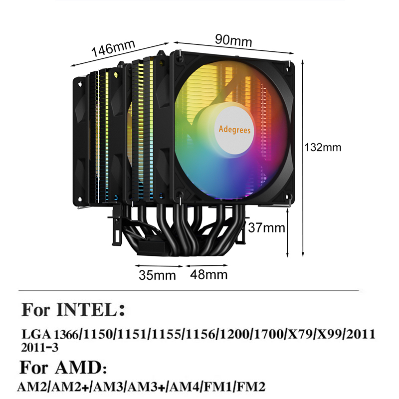 RGB CPU Soğutucu AM4 6 Isı Bor - Cpu Heatsink incelemesi ve fiyatı